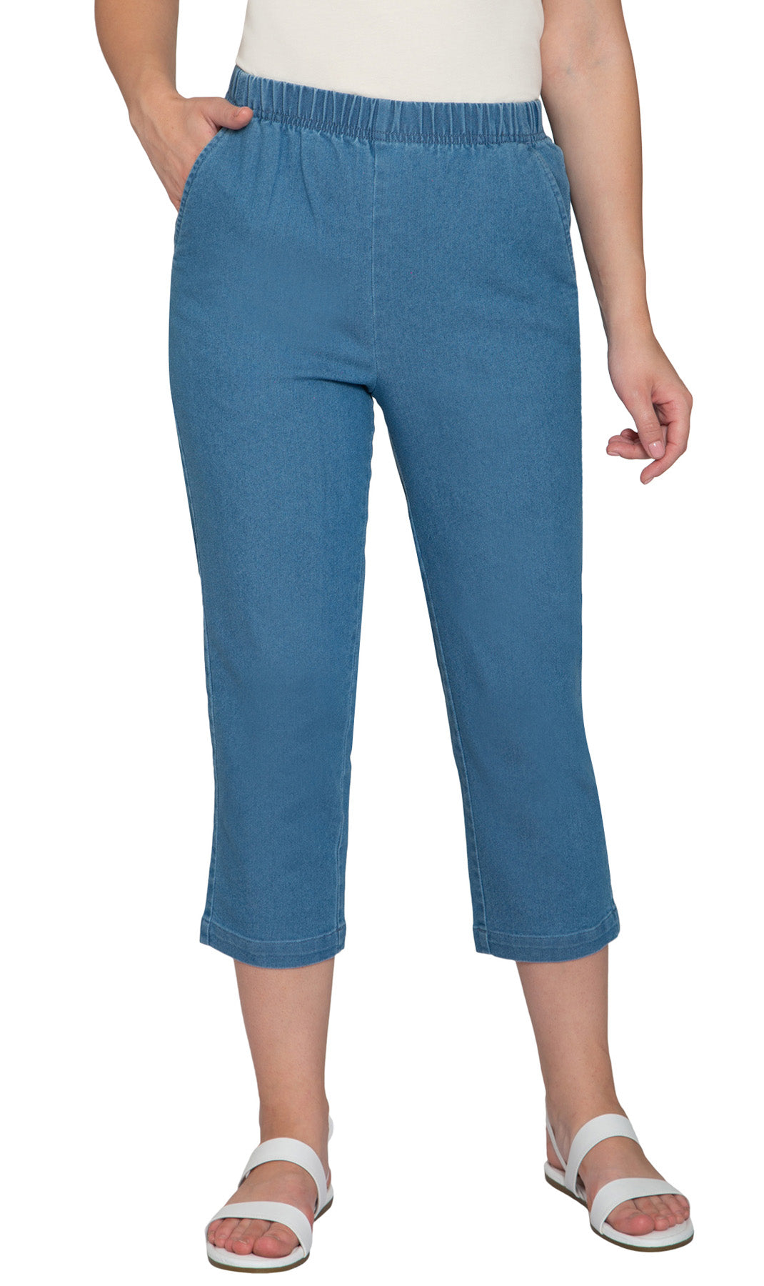 Women’s Lightweight Stretch Denim Capri Pants – Comfortable Everyday Fit