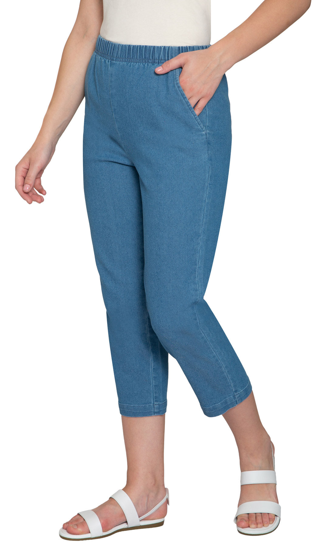 Women’s Lightweight Stretch Denim Capri Pants – Comfortable Everyday Fit
