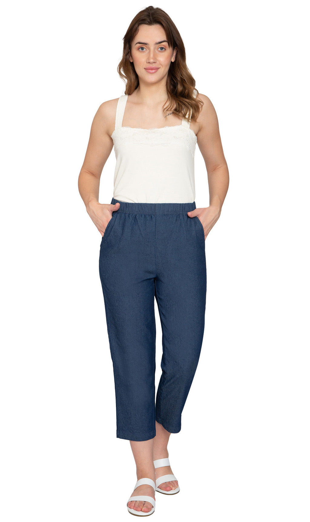 Women’s Lightweight Stretch Denim Capri Pants – Comfortable Everyday Fit