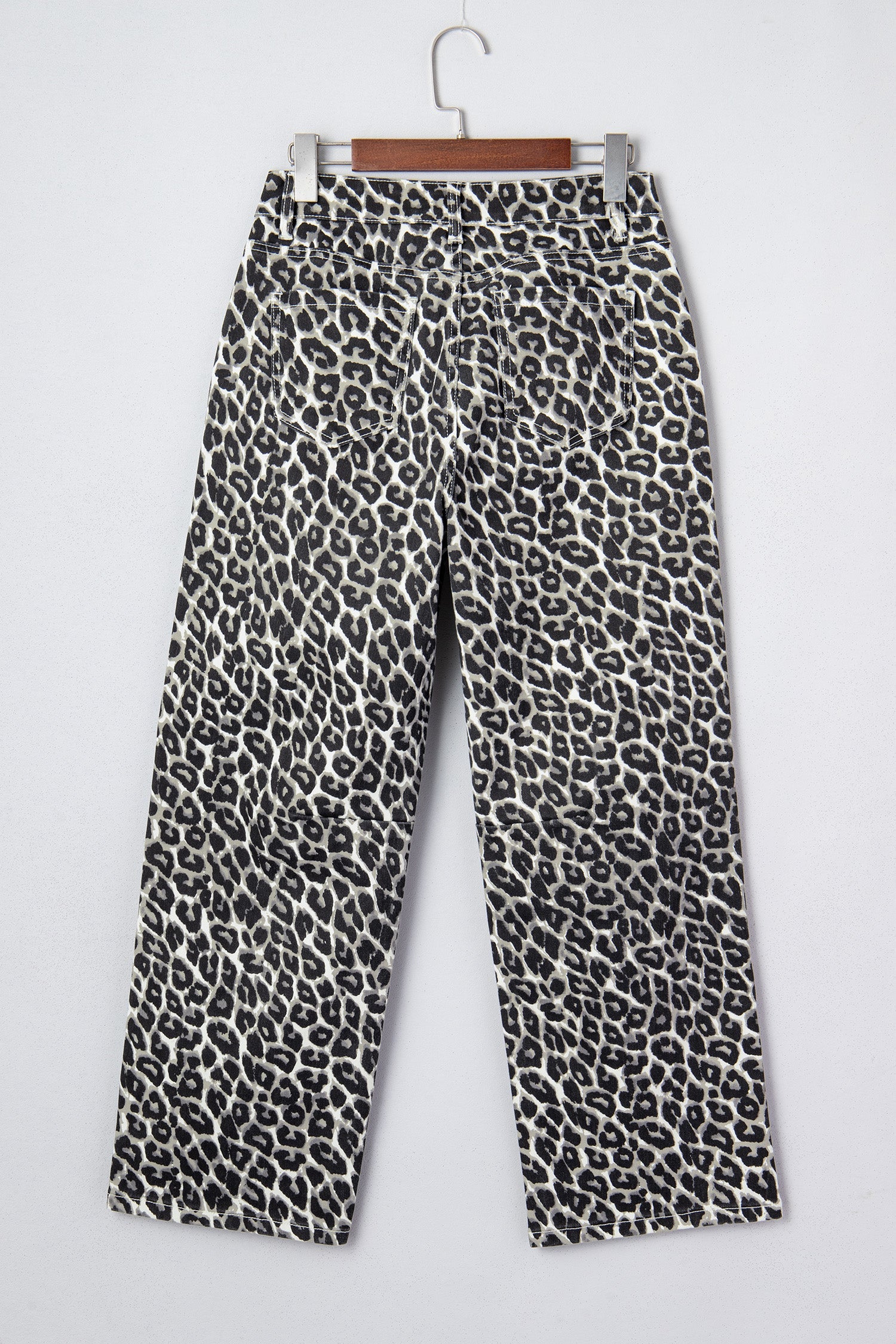 Leopard High Waist Barrel Leg Jeans