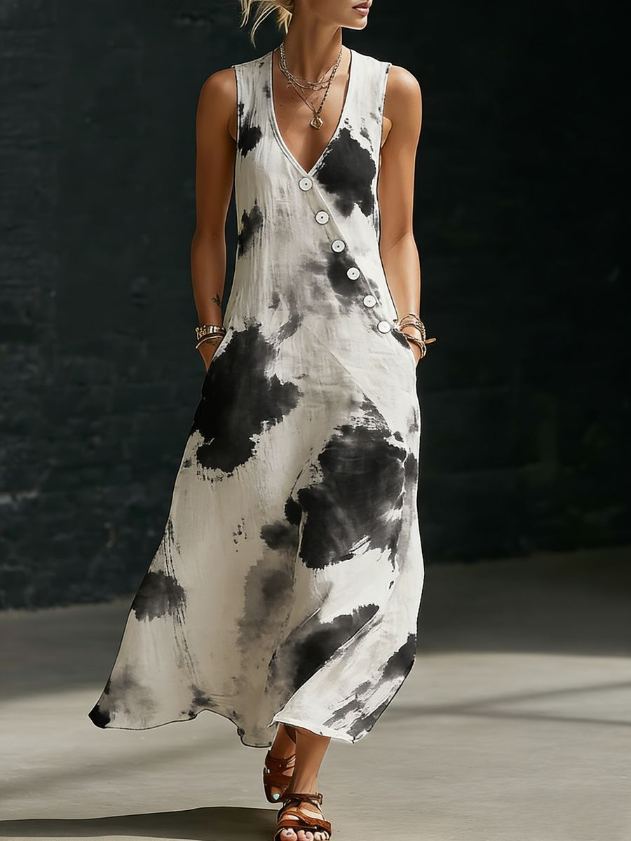 Women’s V-Neck Cross-Over Shirt and Wide-Leg Pants Set