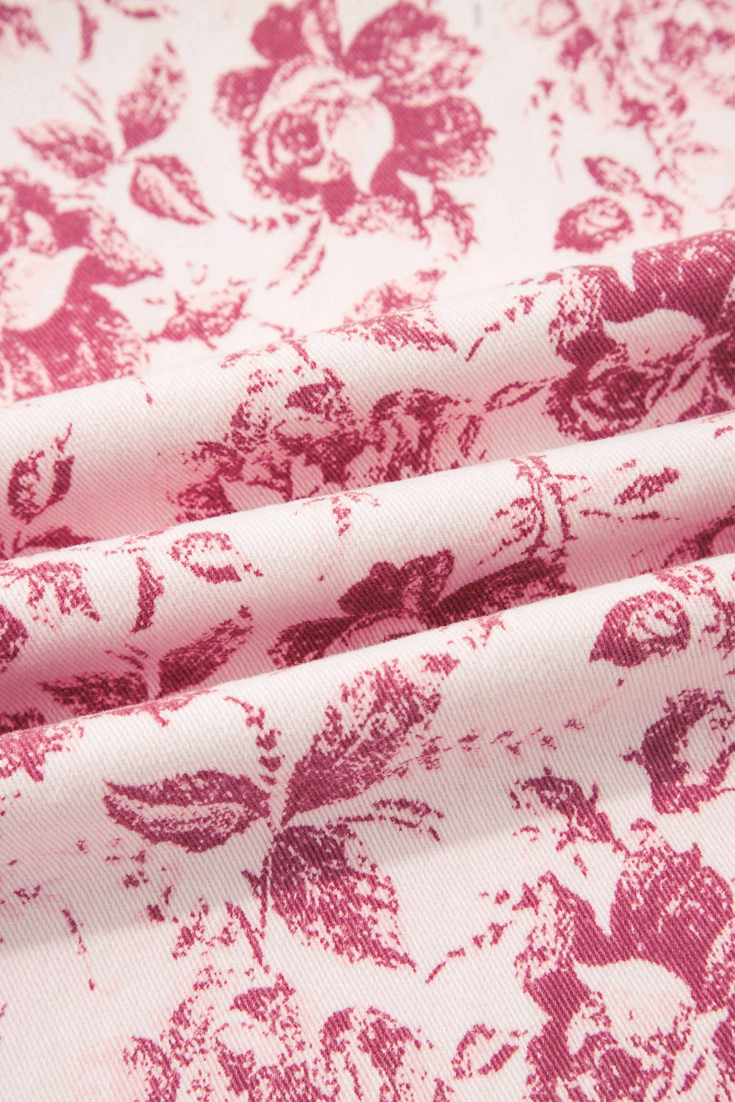 Floral Denim High Waist Pants