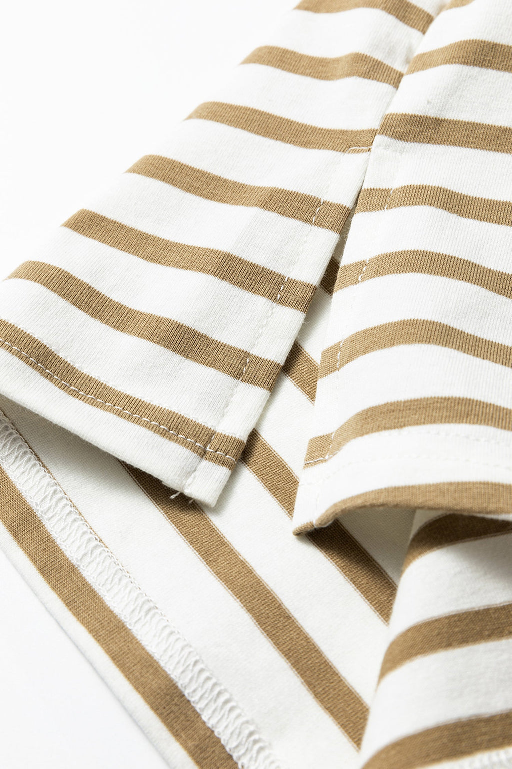 Stripe Leopard Patchwork Round Neck T-Shirt