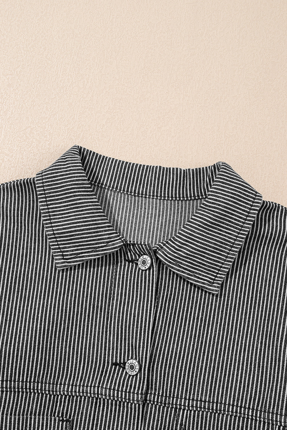 Stripe Denim Chest Pocket Oversize Jacket