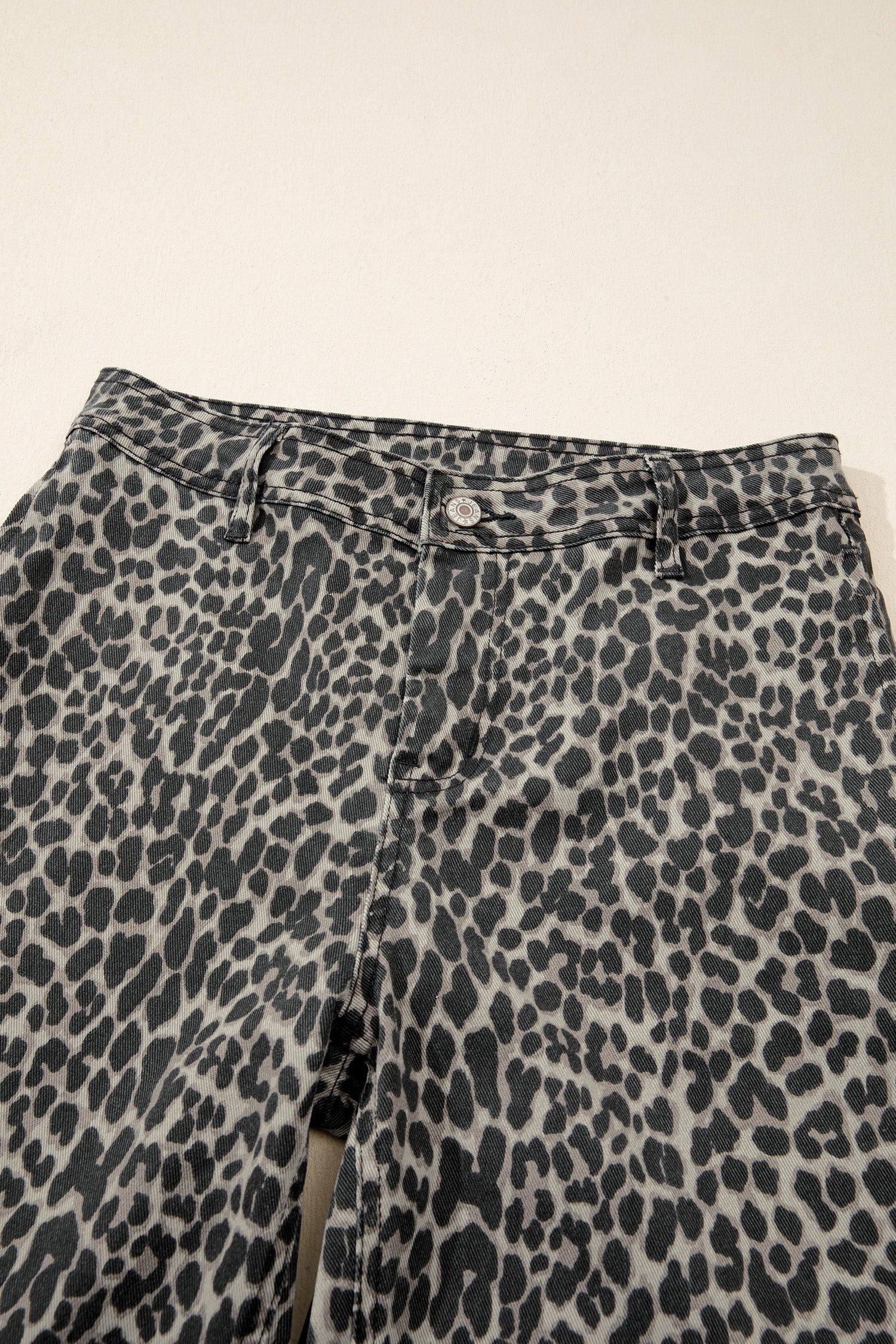 Leopard High Waist Wide Leg Jeans