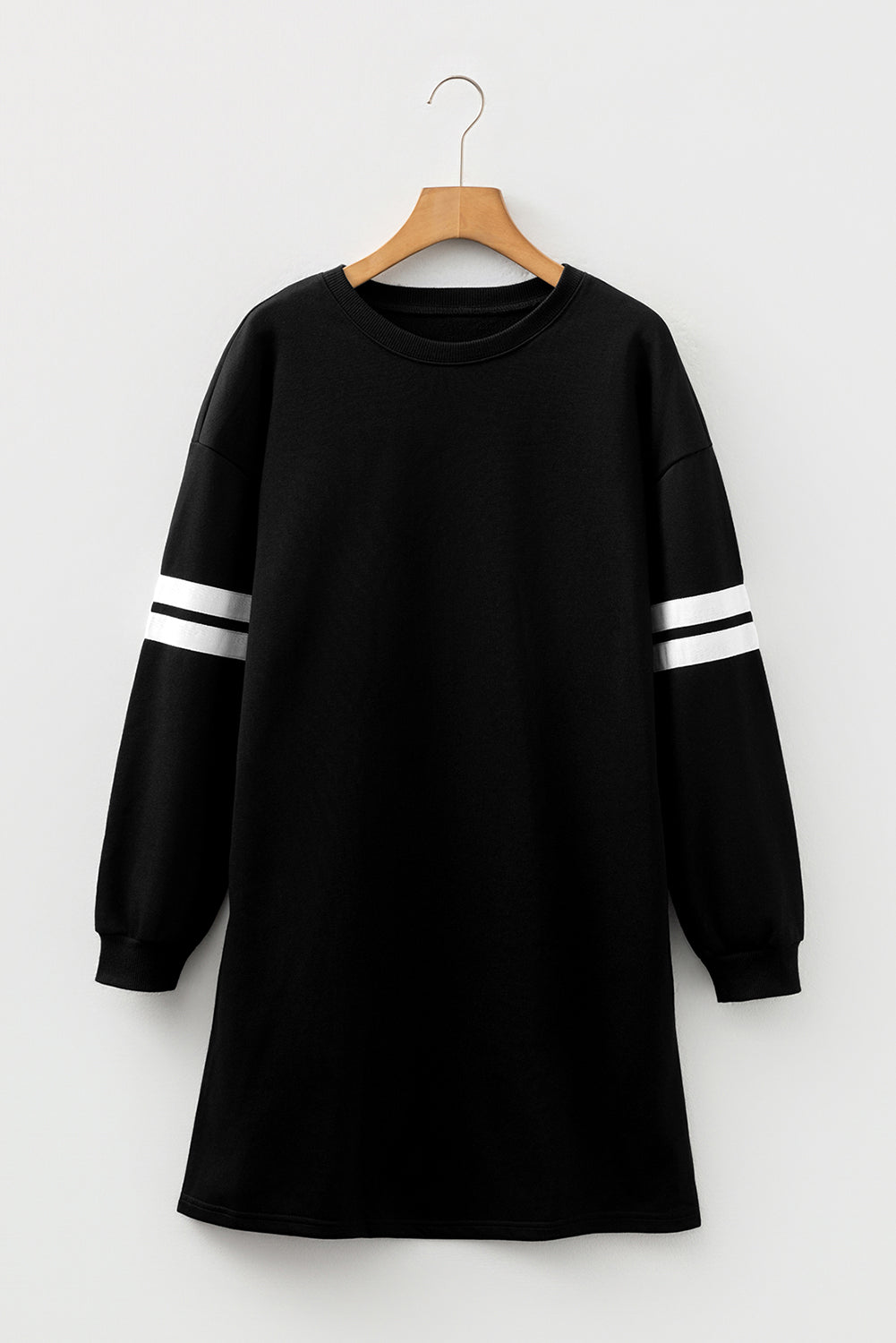 Varsity Stripe Long Sleeve Sweatshirt Dress