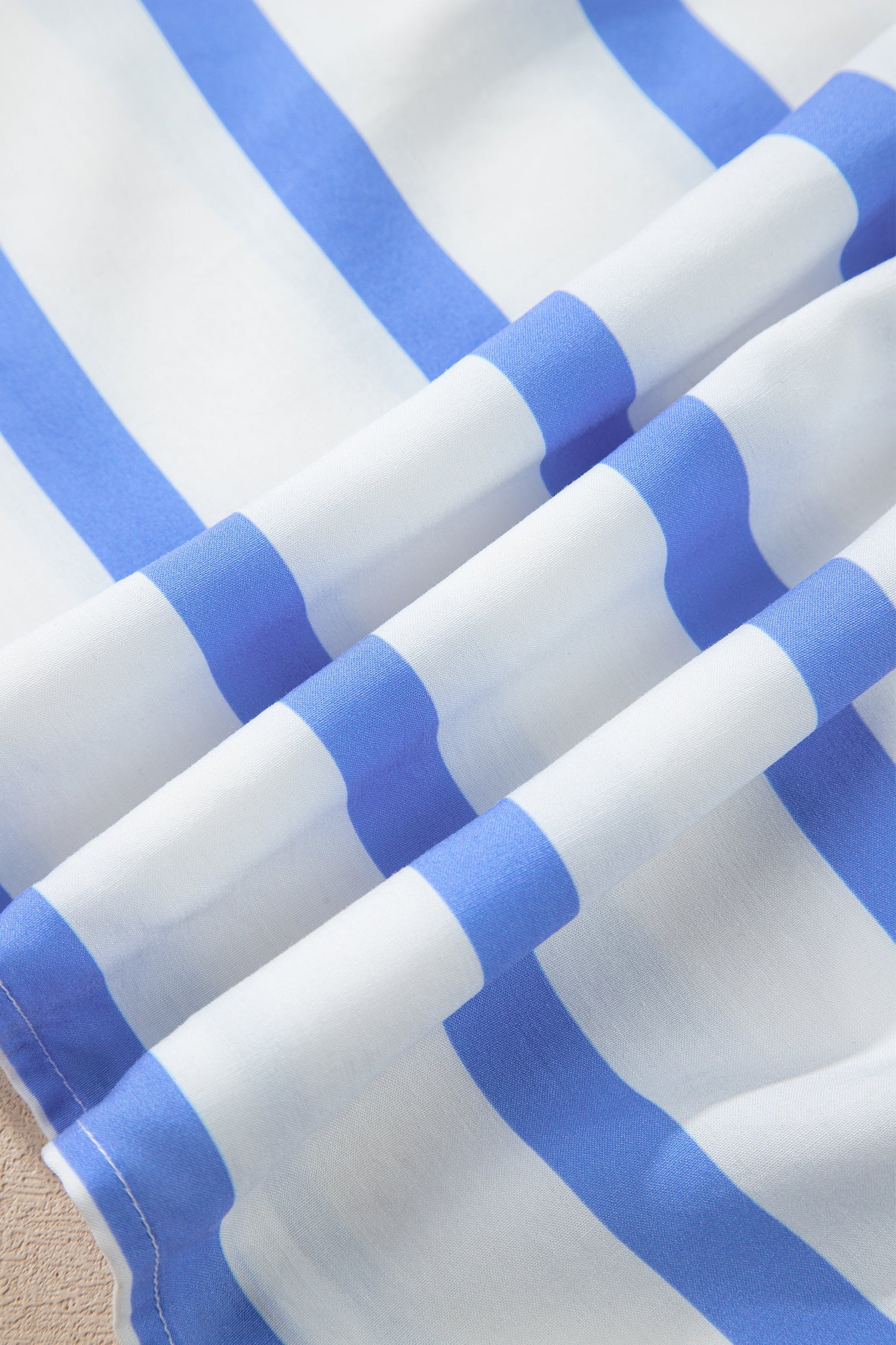 Stripe Ricrac Trim Short Sleeve Midi Dress