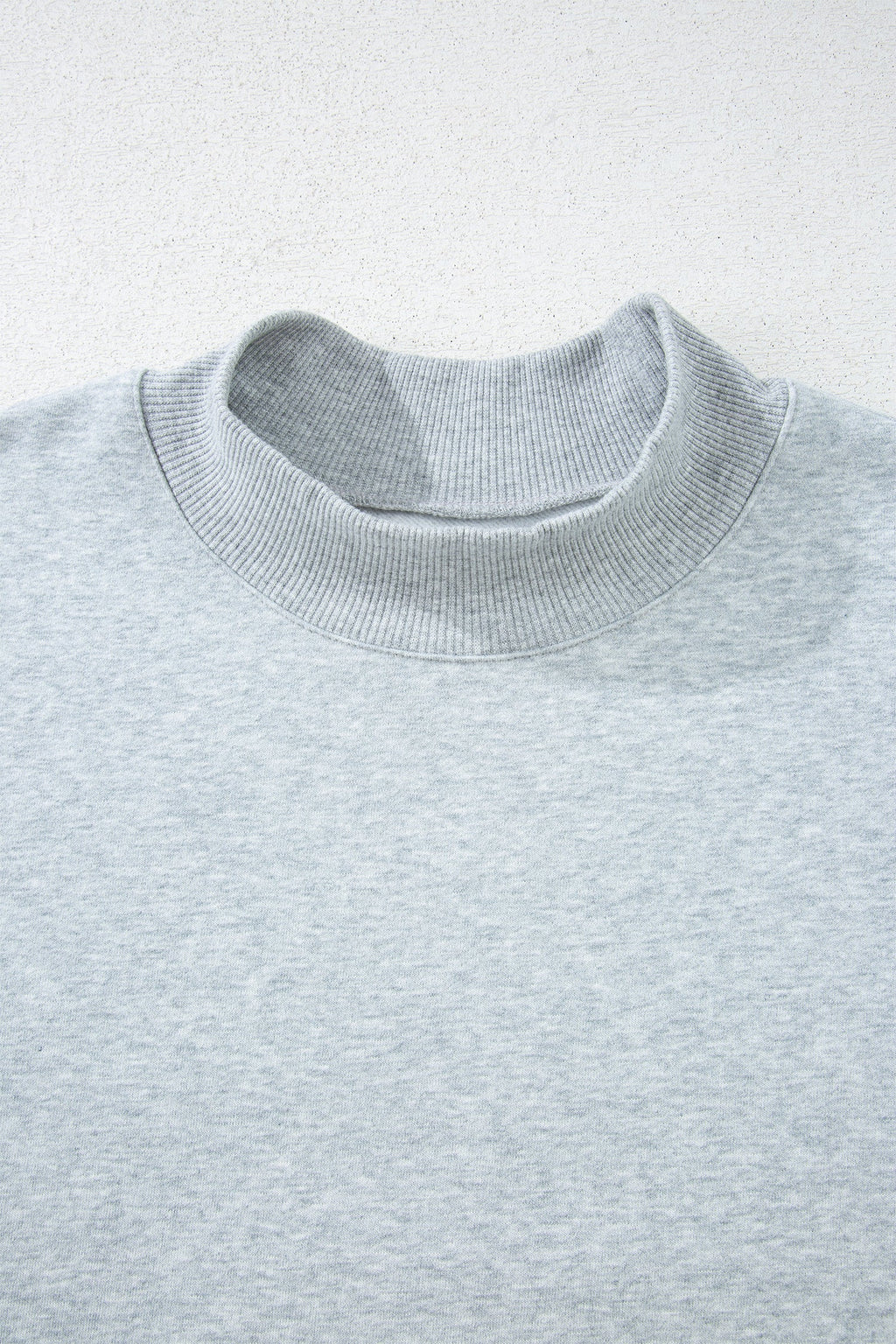 Solid Mock Neck Oversized Sweatshirt