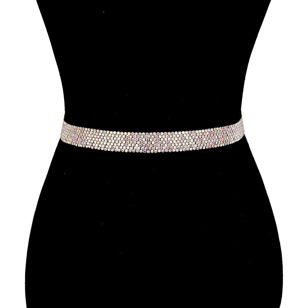 Crystal Rhinestone Sash Ribbon Bridal Wedding Belt Headband