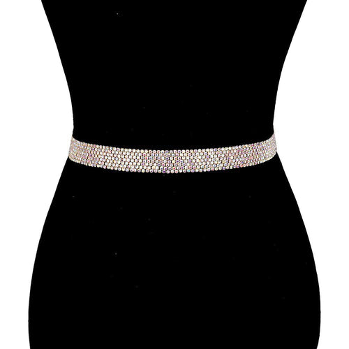 Crystal Rhinestone Sash Ribbon Bridal Wedding Belt Headband