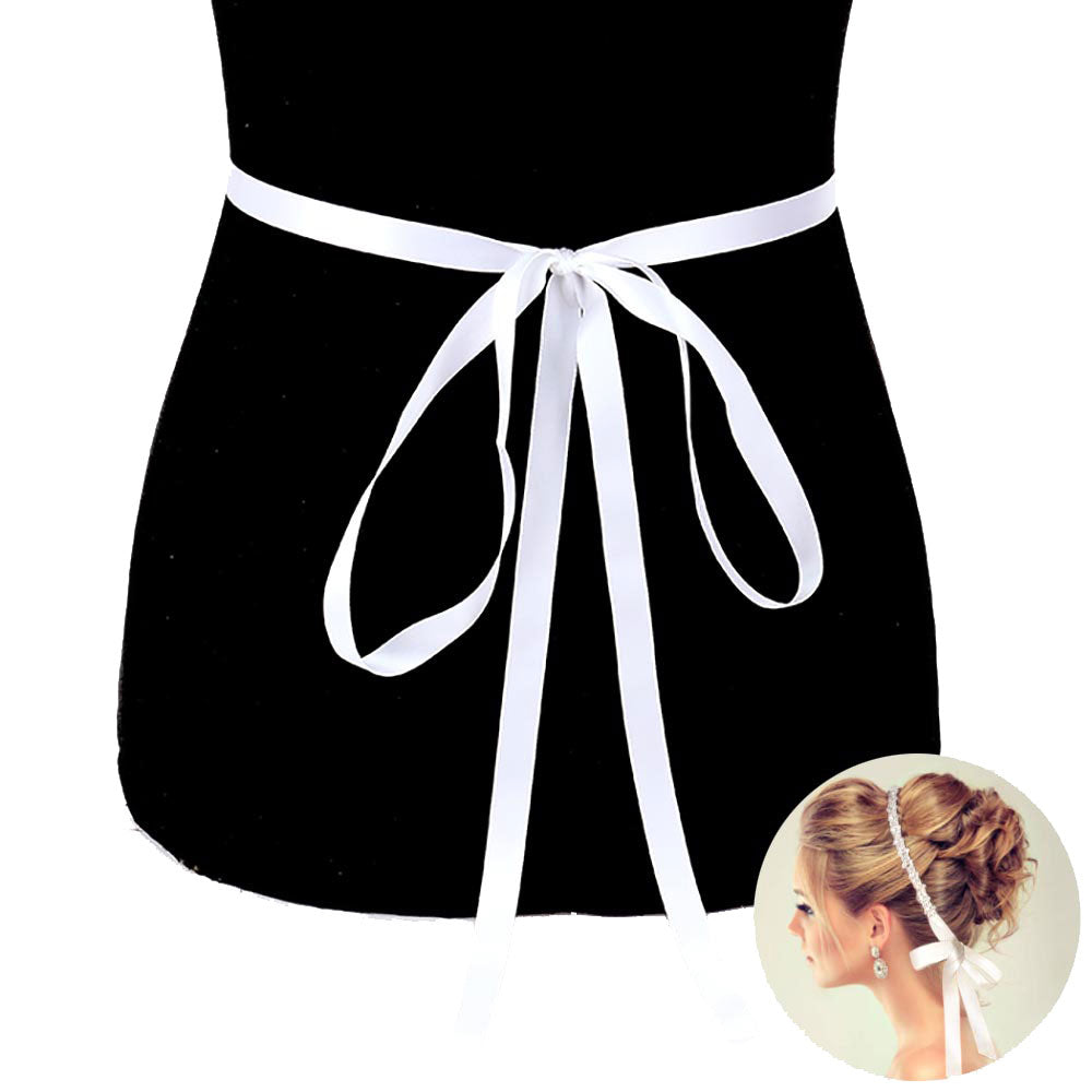 Floral Sash Ribbon Bridal Wedding Belt Headband