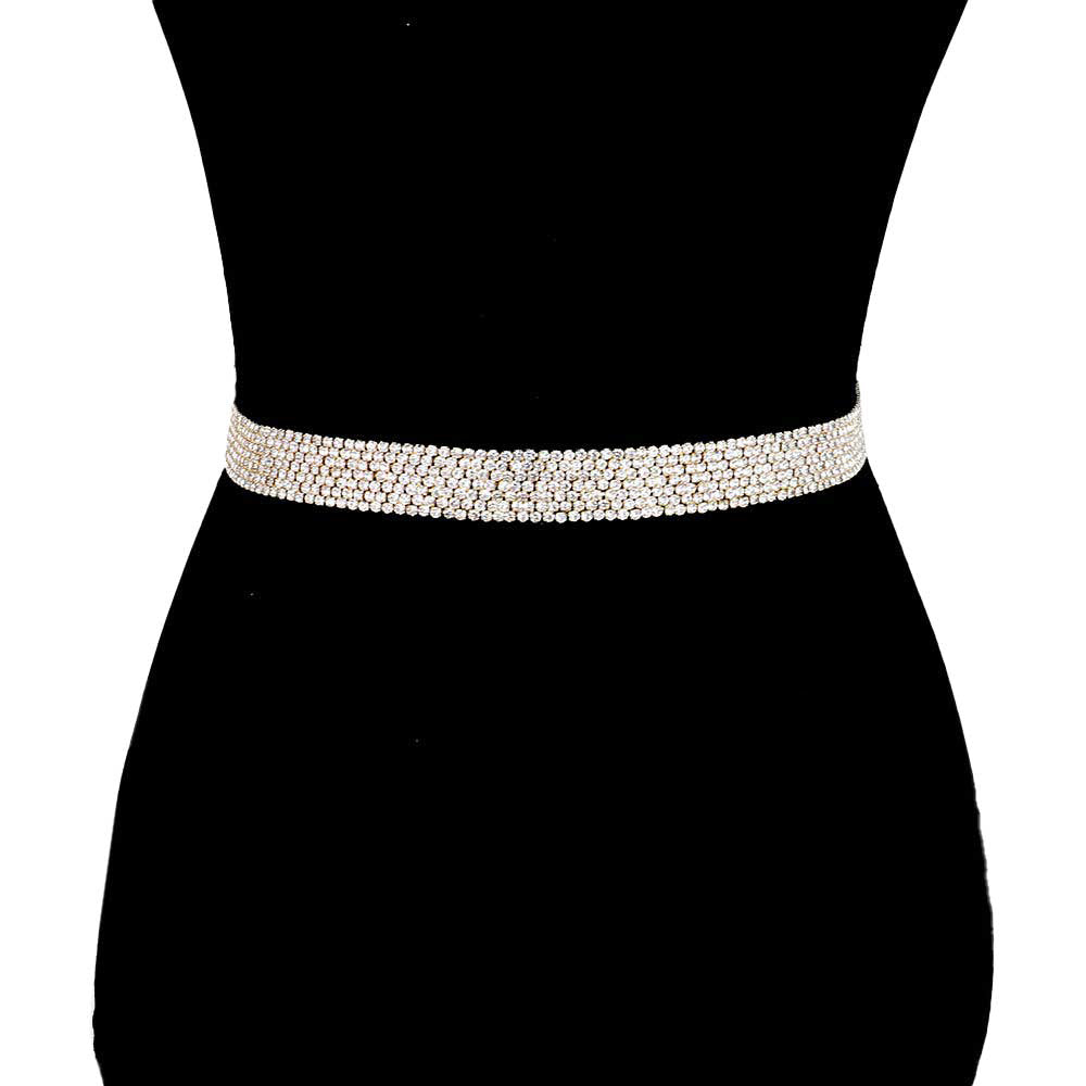 Crystal Rhinestone Sash Ribbon Bridal Wedding Belt Headband