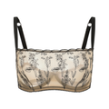 Kim High Neck Floral Embroidered Underwire Bra on Jelly Fabric