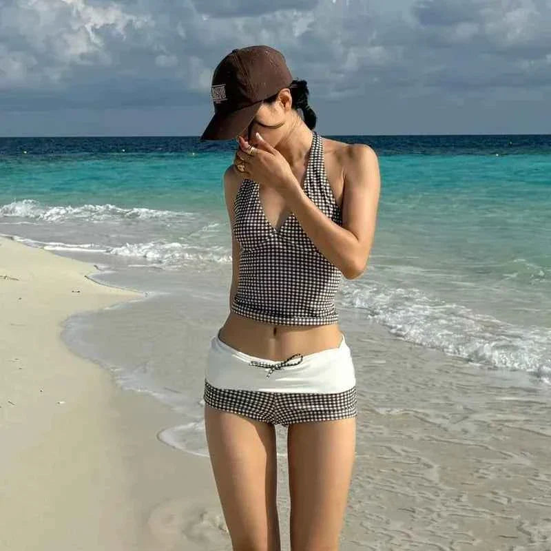 Sexy Checkered Push Up Bikini Set