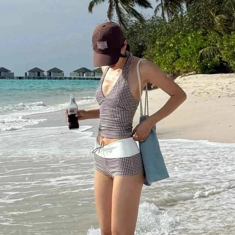 Sexy Checkered Push Up Bikini Set