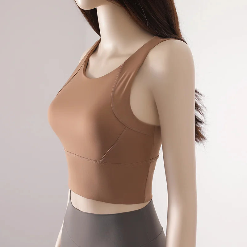Women's Sport Fixed Chest Pad Athleisure Bra