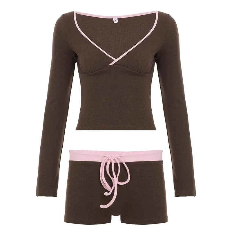 Casual Color-Block 2-Piece Set for Women