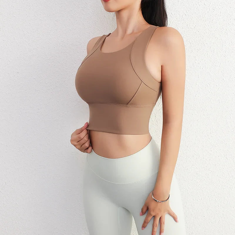 Women's Sport Fixed Chest Pad Athleisure Bra