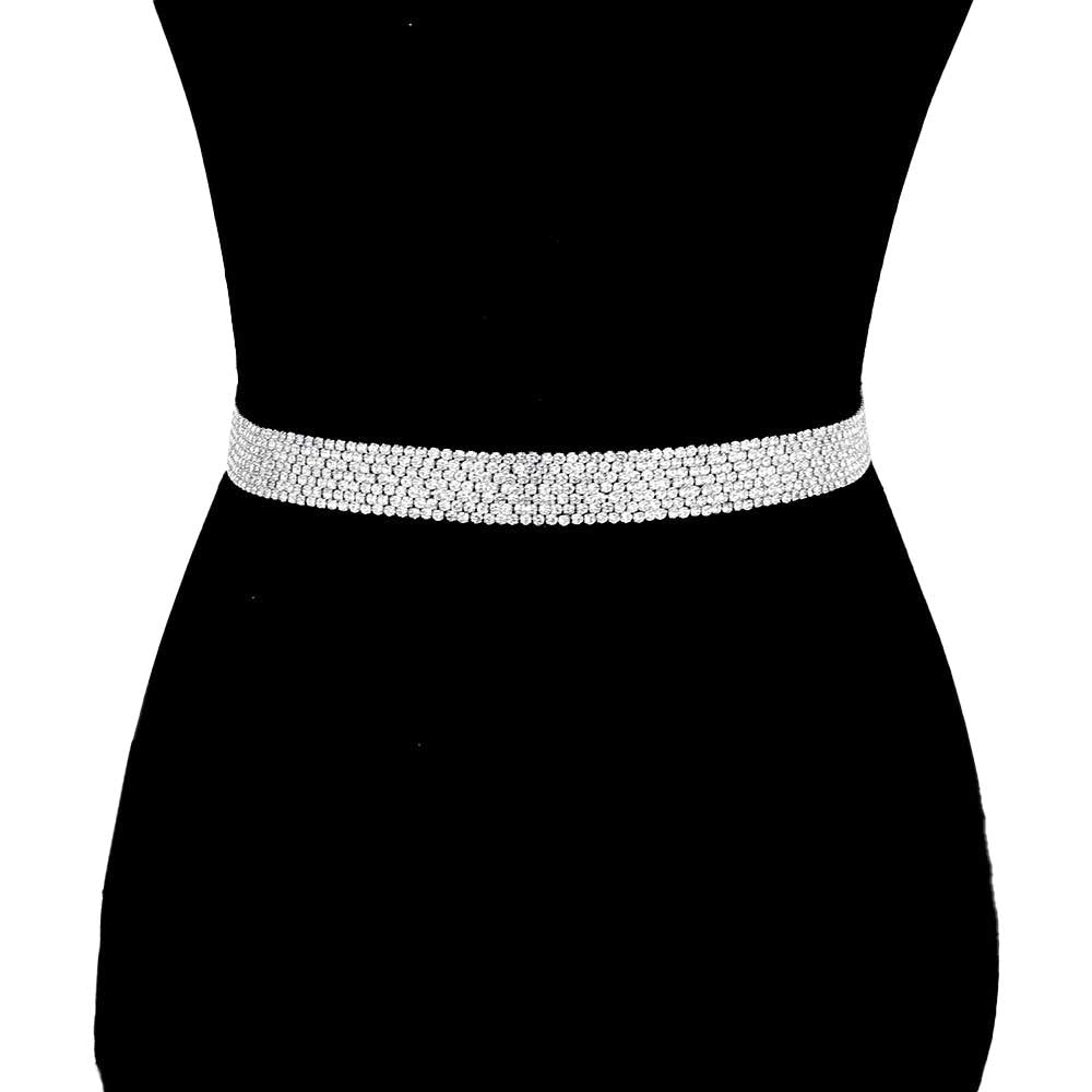 Crystal Rhinestone Sash Ribbon Bridal Wedding Belt Headband