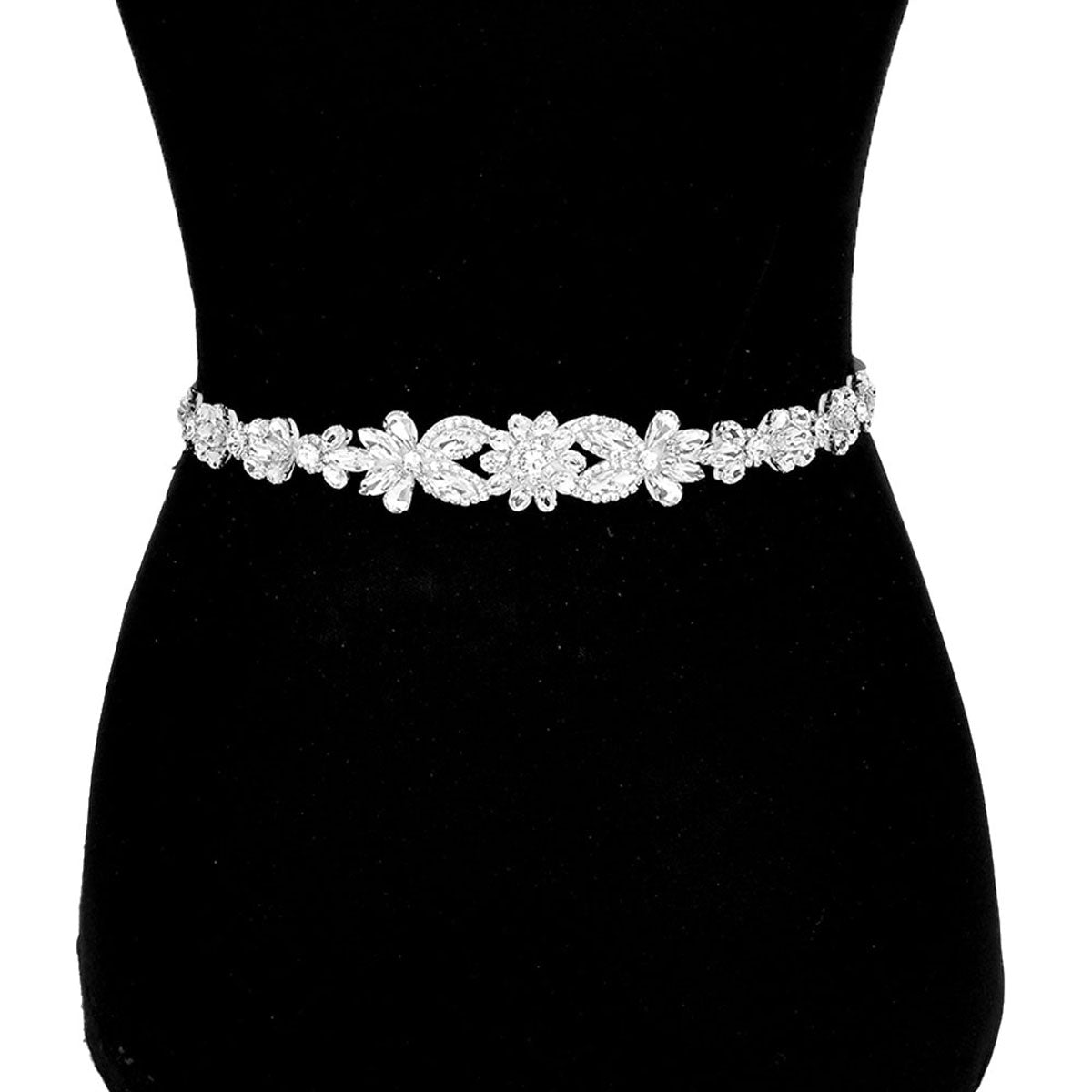 Crystal Rhinestone Floral Bridal Wedding Belt Headband