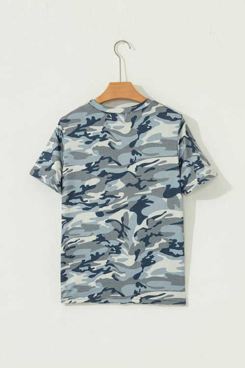 Camo Short Sleeve Crew Neck T-Shirt
