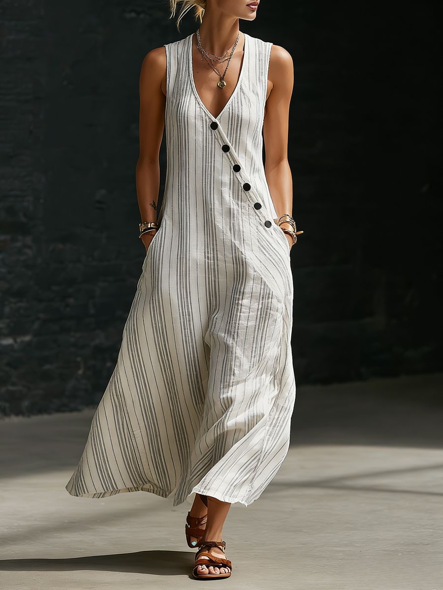 Women’s V-Neck Cross-Over Shirt and Wide-Leg Pants Set