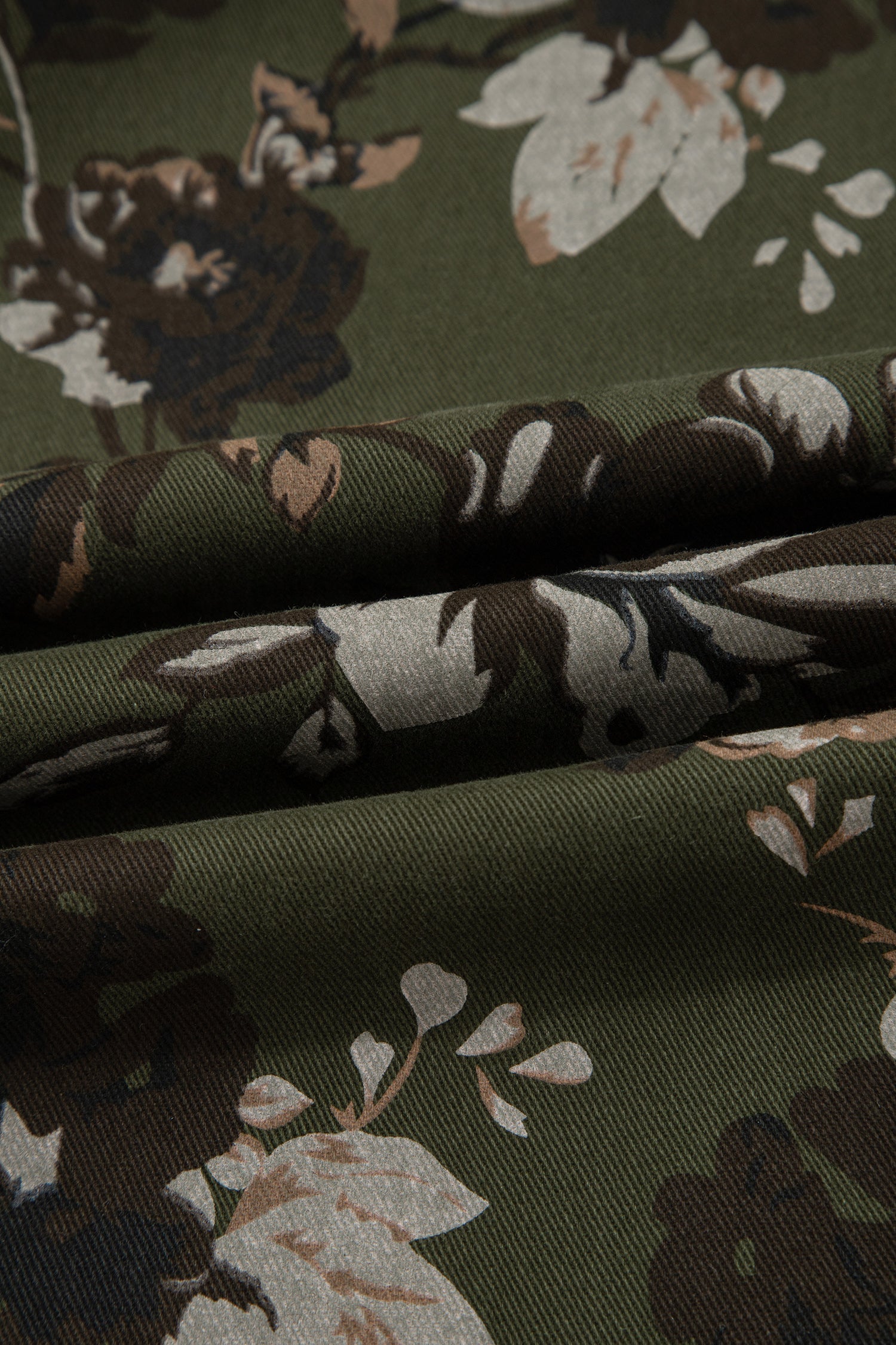 Floral Denim Patch Pocket Straight Leg Jeans