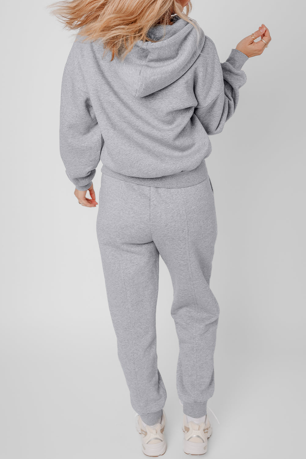 Solid Reverse Seams Hoodie and Joggers Set