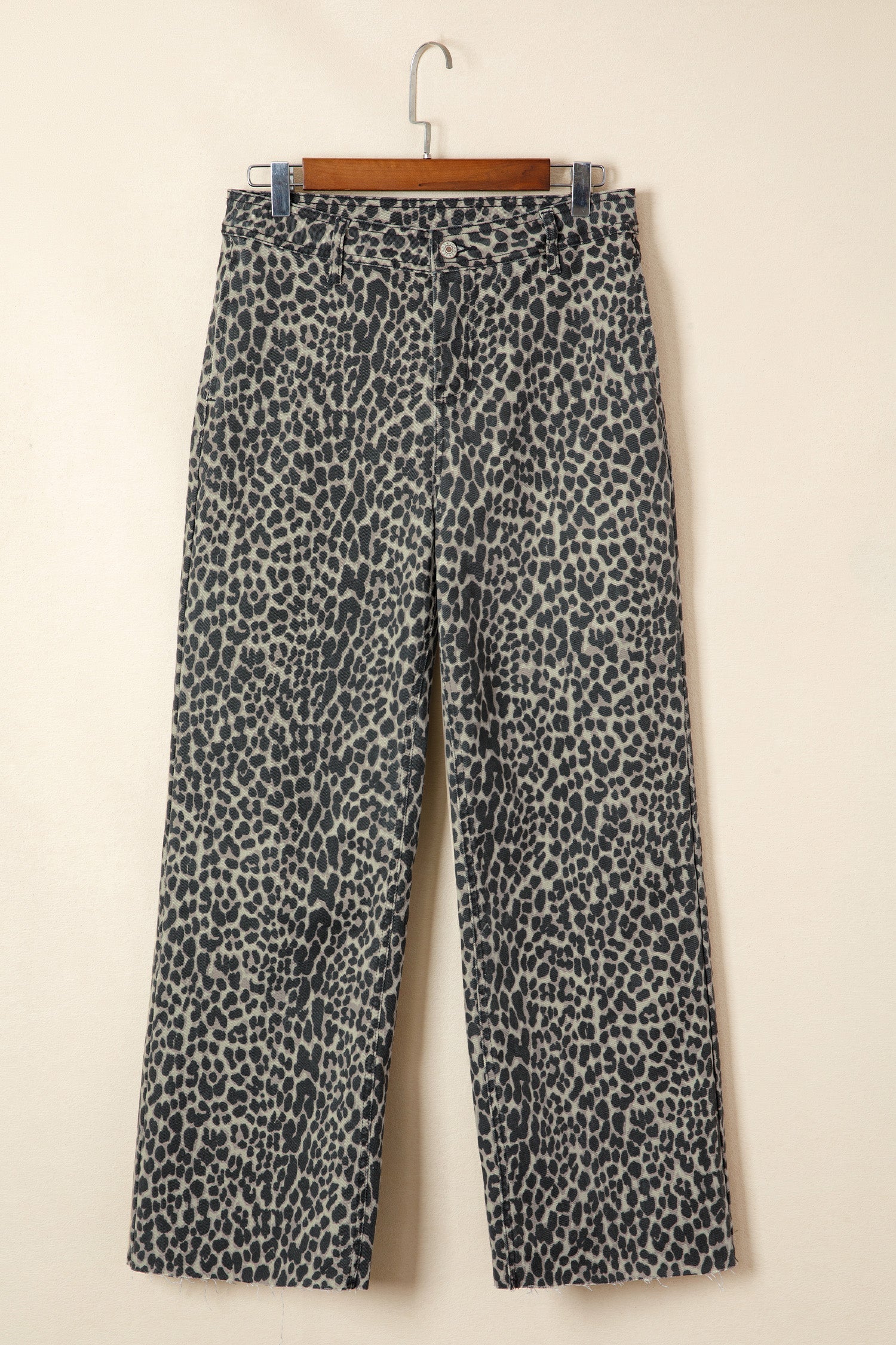 Leopard High Waist Wide Leg Jeans