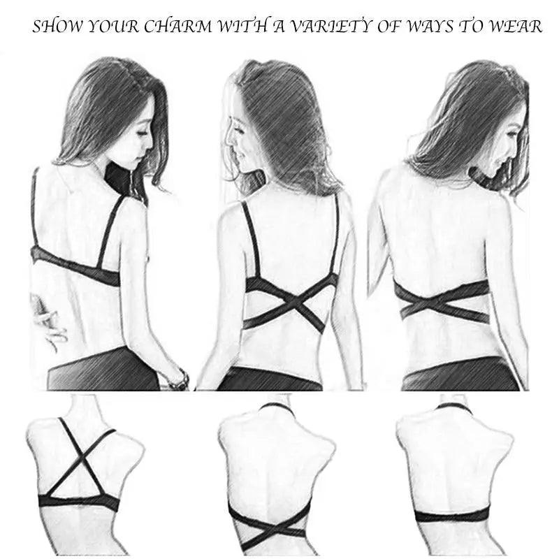 New Women Lingerie U Backless Bras Underwear Deep U Low Cut Push Up Bra Female Breathable Bra